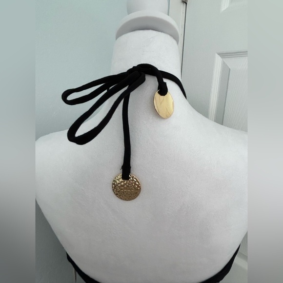 Staud Bardot Cutout Halter Dress M - Picture 9 of 10